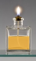 Amber coloured lamp oil