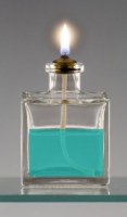 Turquoise coloured lamp oil